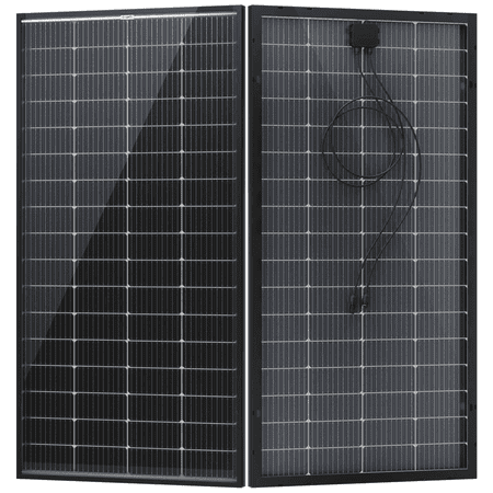BougeRV Bifacial 200 Watts Solar Panel 10BB 12 Volt Mono Solar Panel, 23% High Efficiency Module Monocrystalline Technology for RV Camping Home Boat Marine Off-Grid