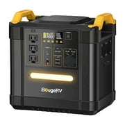 BougeRV Fort 1500 Portable Power Station 2200W, 1456Wh LiFePO4 Solar Generator, AC Output 400W Fast Solar Charging for Outdoor Camping RV Home Backup Off-Grid Emergency