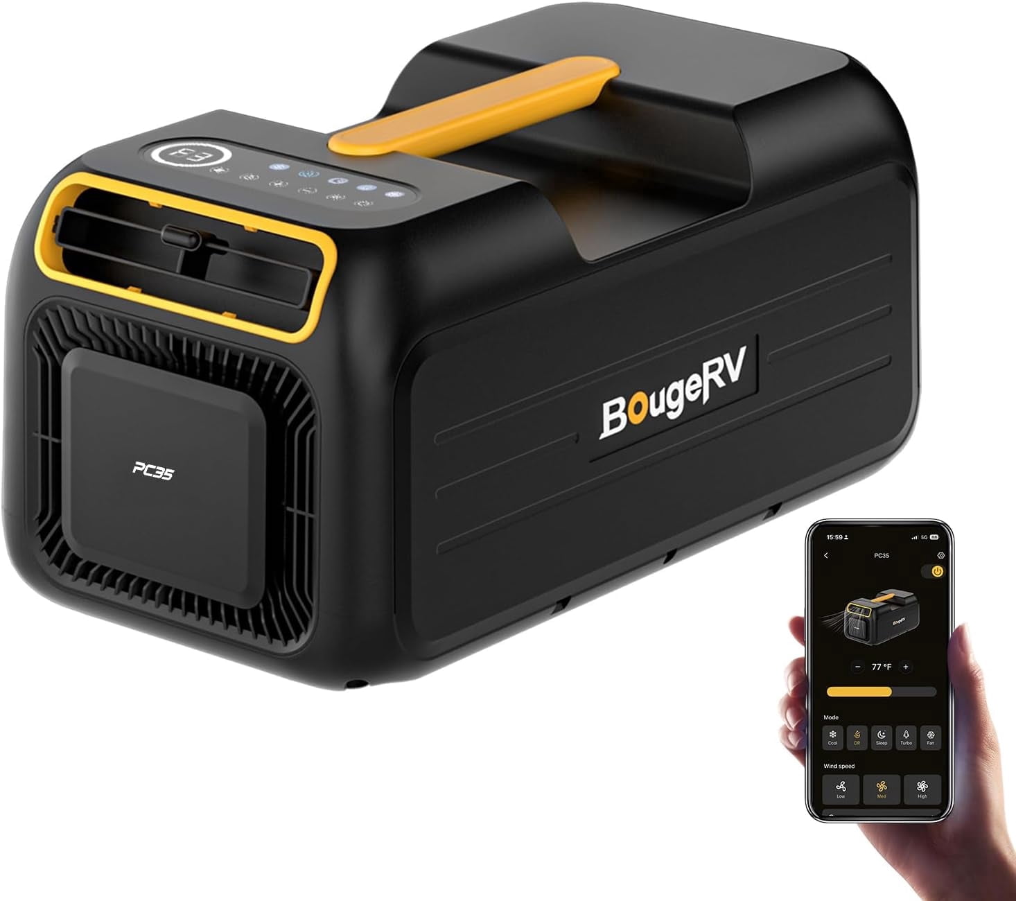 BougeRV PC35 Portable Air Conditioner 3500BTU, with App Control, for Tent, RV, Van Life, Indoor & Outdoor Use (2026 New)