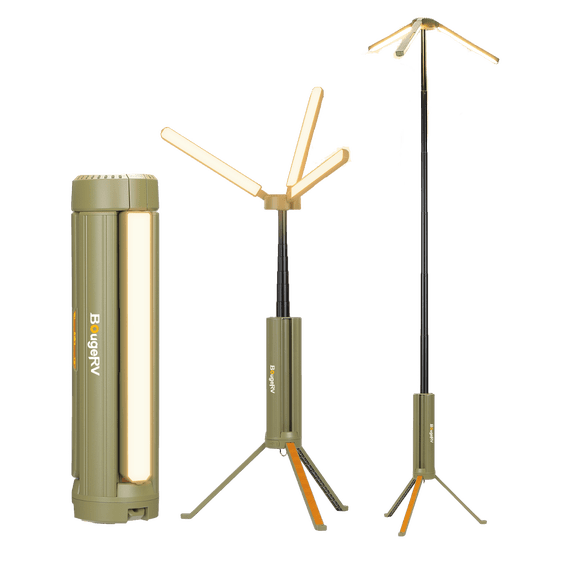 BougeRV Upgraded Telescopic Camping Light 15600mAh Rotatable Electric Lantern Collapsible Cordless Flashlight Waterproof Tent Lamp for Camping Emergency Hiking Outdoor
