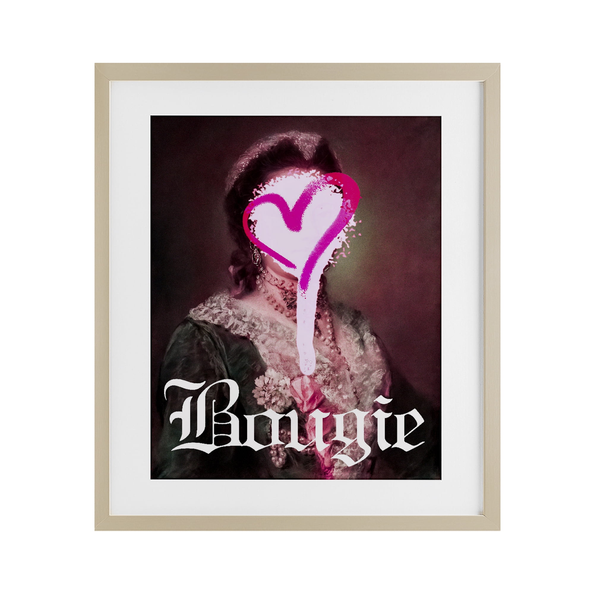Bougie Classical Portrait Birch Framed Print Under Glass, design by Lil' Rue