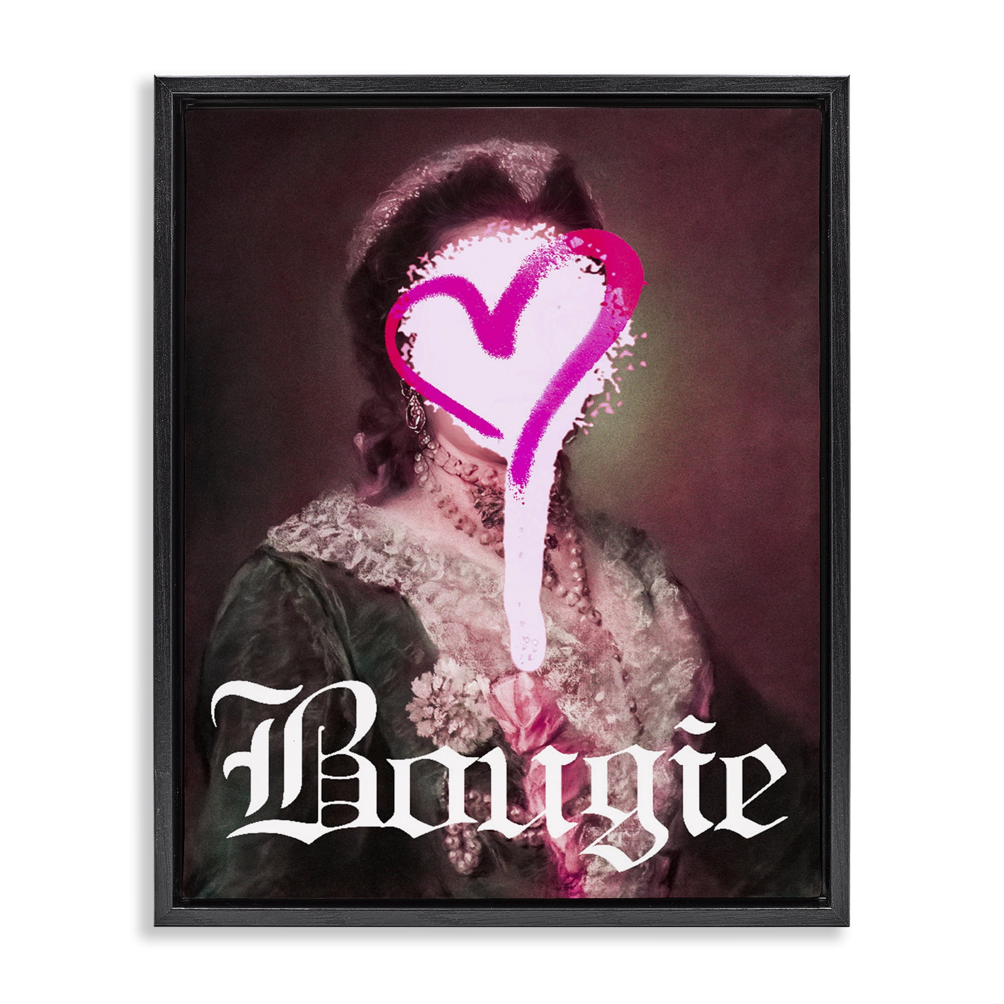 Bougie Classical Portrait Black Framed Floater Canvas Wall Art, design by Lil' Rue