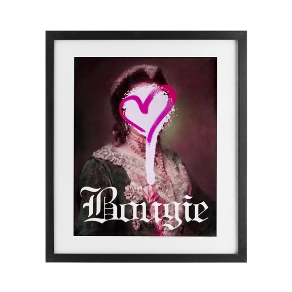 Bougie Classical Portrait Black Framed Print Under Glass, design by Lil' Rue