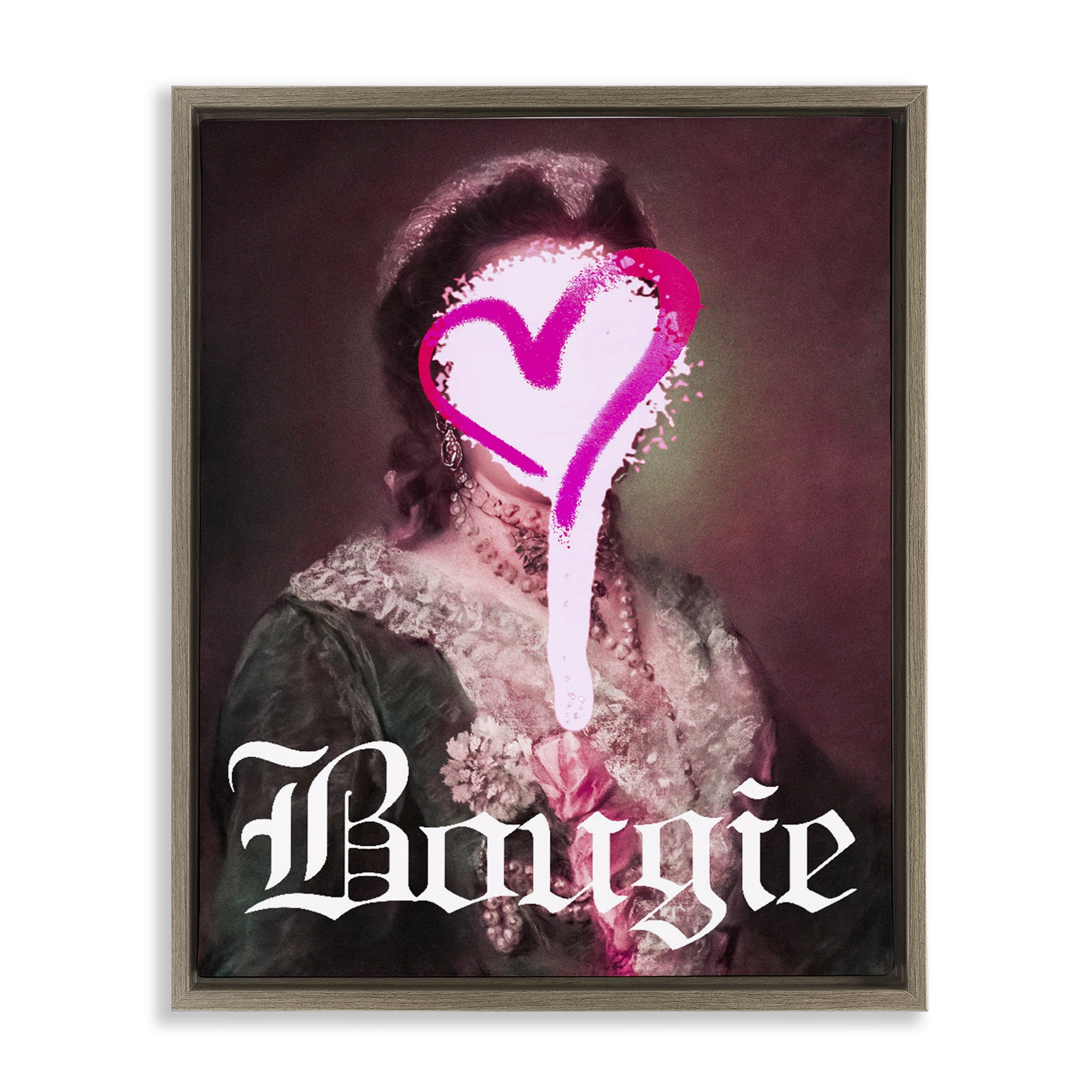 Bougie Classical Portrait Brown Framed Floater Canvas Wall Art, design by Lil' Rue