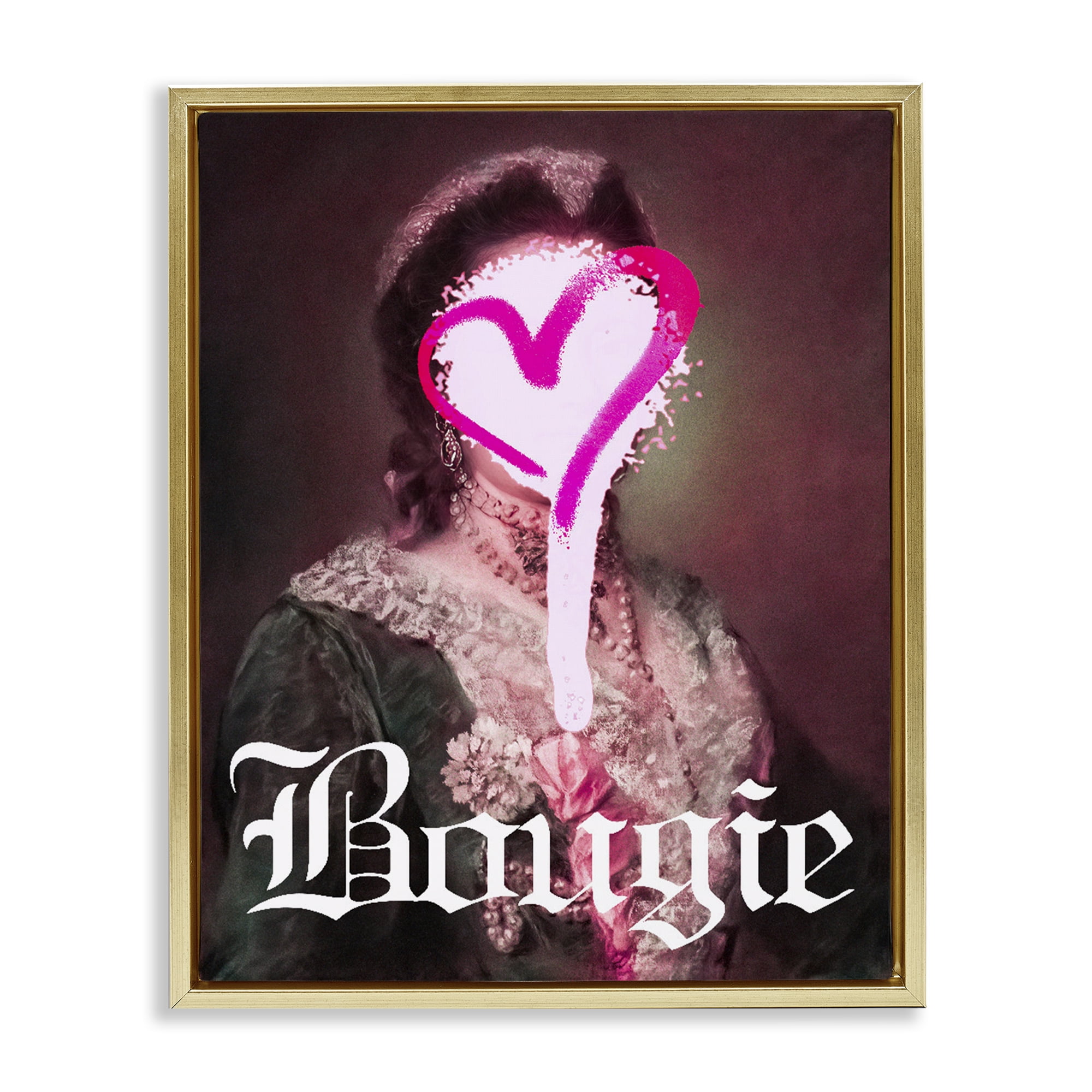 Bougie Classical Portrait Gold Framed Floater Canvas Wall Art, design by Lil' Rue
