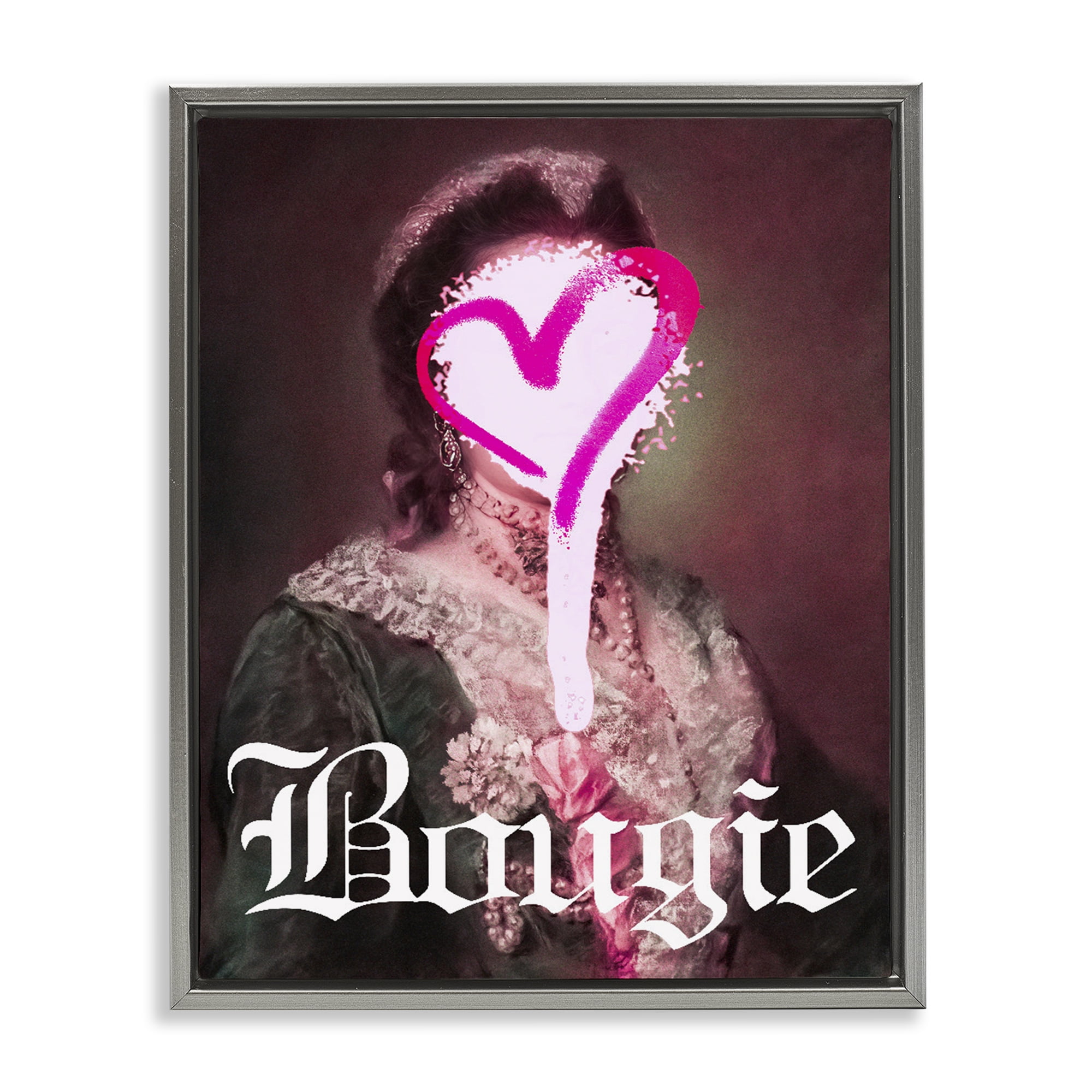 Bougie Classical Portrait Gray Framed Floater Canvas Wall Art, design by Lil' Rue