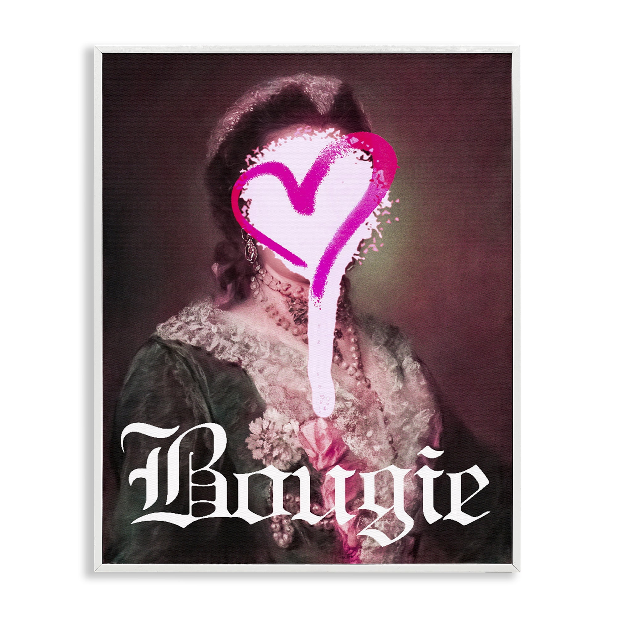 Bougie Classical Portrait White Framed Giclee Art, design by Lil' Rue
