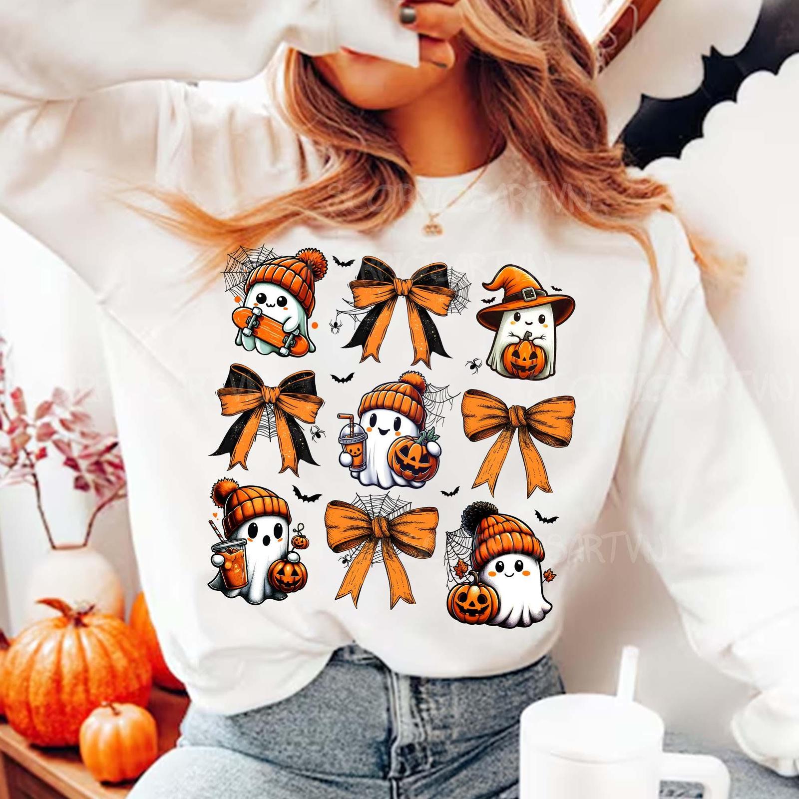 Bougie Ghost Png, Coquette Halloween Png, Cute Ghost Png, Spooky Season