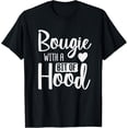 thumbnail image 1 of Bougie With A Bit of Hood Melanin Poppin Black History Month T-ShirtMen and women, Black T-shirt, size: Extra large, 1 of 4