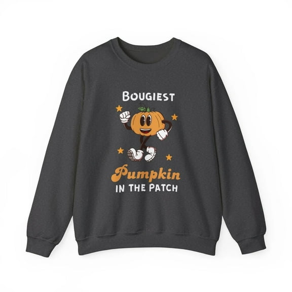 Bougiest Pumpkin Sweatshirt, Fall Crewneck Jumper, Halloween Pullover, Autumn Dark Heather