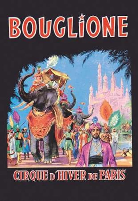 Bouglione - Cirque d Hiver de Paris Canvas Art - Vintage Elephant (12 x 18)