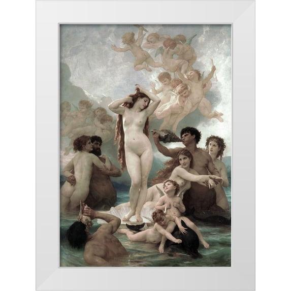 Bouguereau, William-Adolphe 11x14 White Modern Wood Framed Museum Art Print Titled - The Birth of Venus