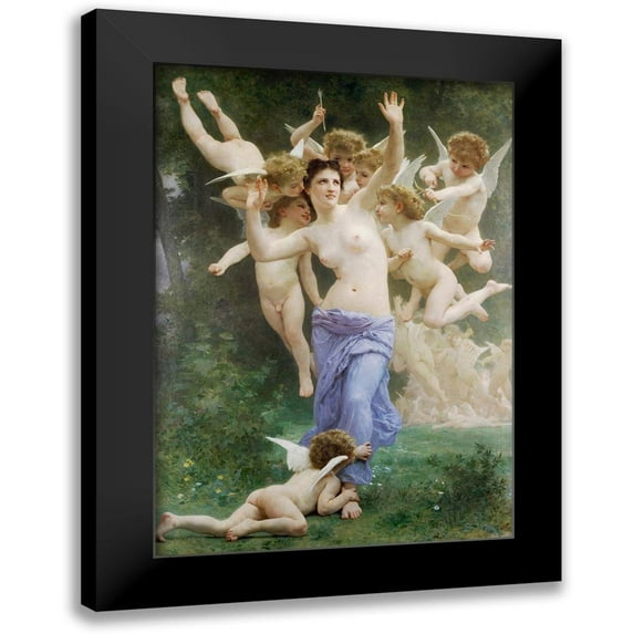 Bouguereau, William-Adolphe 14x18 Black Modern Framed Museum Art Print Titled - The Wasps Nest, 1892