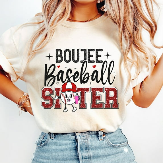 Boujee Baseball Sister Shirt, Glitter Baseball Shirt, Sports Shirt Unisex S-5XL Hot Trending Shirt, Vintage Birthday Gift