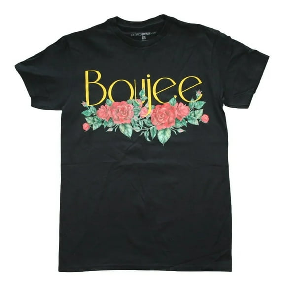 Boujee Flower Graphic Print Men's Black Short Sleeve T-Shirt (XL)