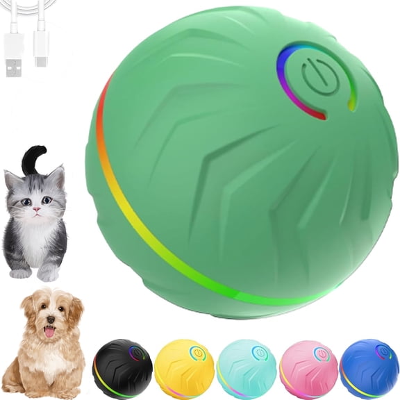Boujee Gravity Bounce Ball, Durable Chew-Proof Boujee Gravity Ball Dog, 2025 New Interactive Vibrating Dog Balls, Automatic Rolling Moving Dogs Toy for Alldog Indoor/Outdoor Play (Green)