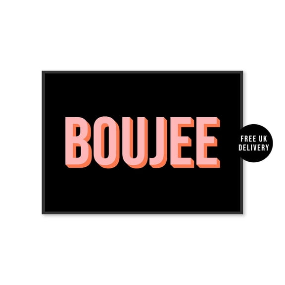 Boujee Typography Wall Art Poster, Pink Posters, French Art Bourgeoisie Quote Text Poster, A5 A4 A3 A2, Poster Gallery Wall Decor, Unframed Poster Size 16x24