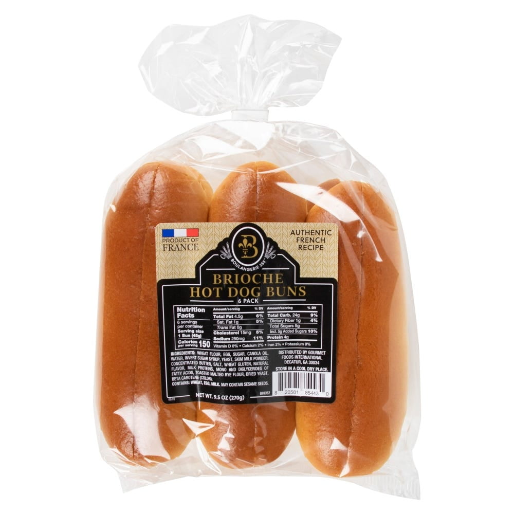Boulangerie 255 Brioche Hot Dog Buns, 9.5 oz, 17 Pack