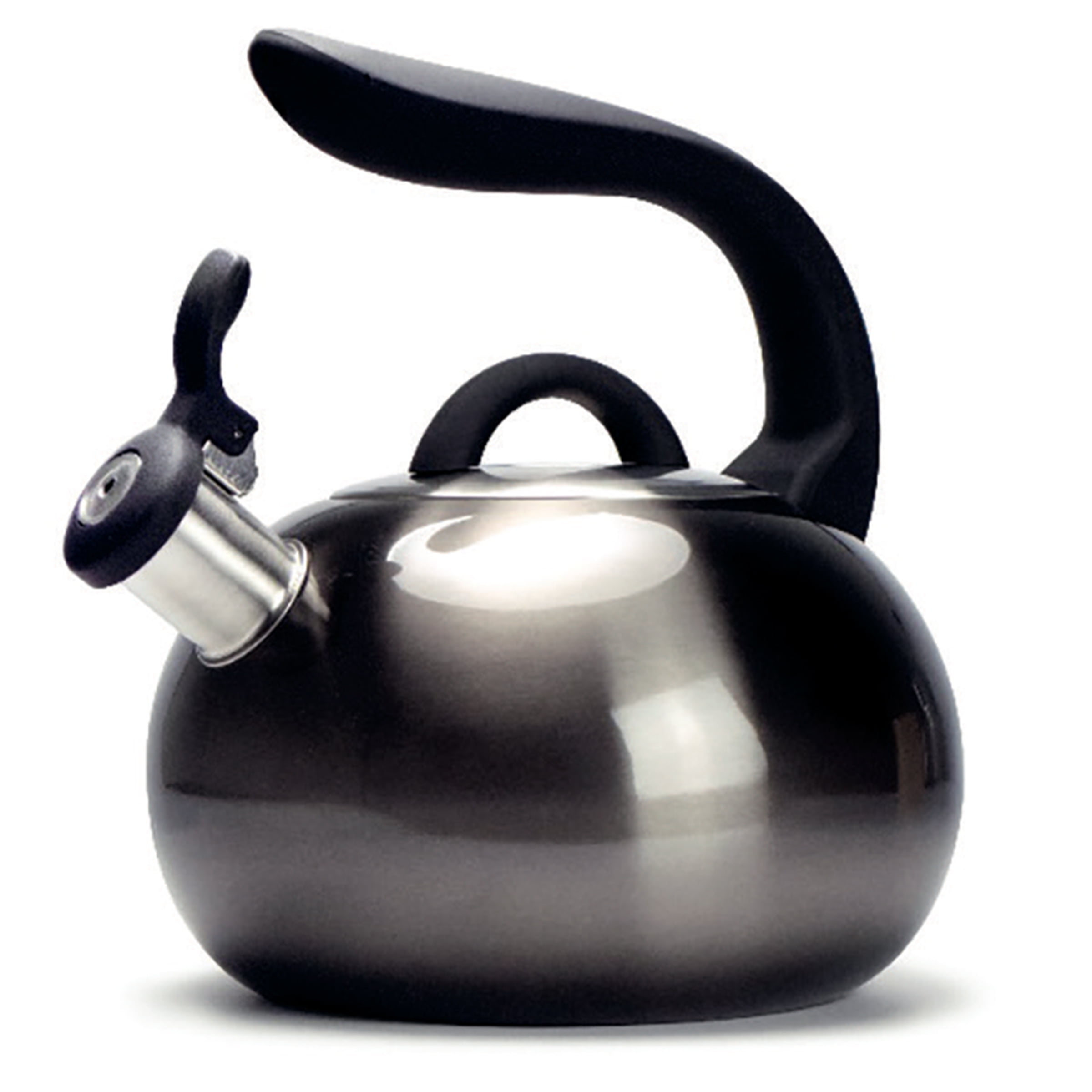 Rorence Stainless Steel Whistling kettle: 2.5 Quart with Capsule Bottom &  Heat-resistant Glass Lid - Blue/Red