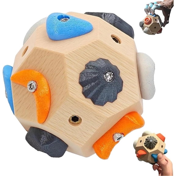 Boulder Block for Climbers, Rock Climbing Fingerboard Gifts for Rock Climbers, Finger Trainer Ball Simulated Hand-Made Boulder Blocks to Enhance Strength and Accuracy for Athletes & Beginners-a