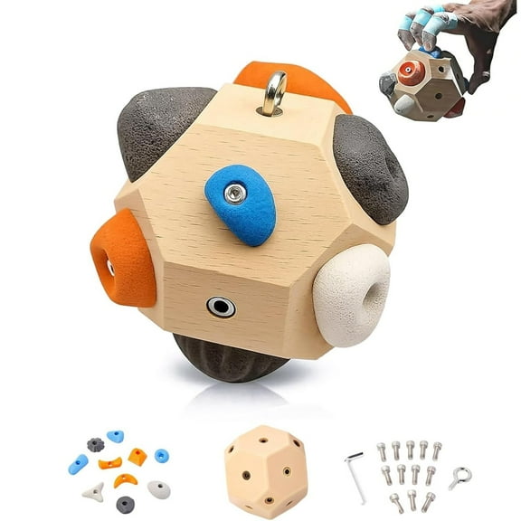 Boulder Block for Climbers, Rock Climbing Grip Trainer, Handcrafted 3D Rock Climbing Ball, Ideal Gift for Mountain Climbers (1pcs)