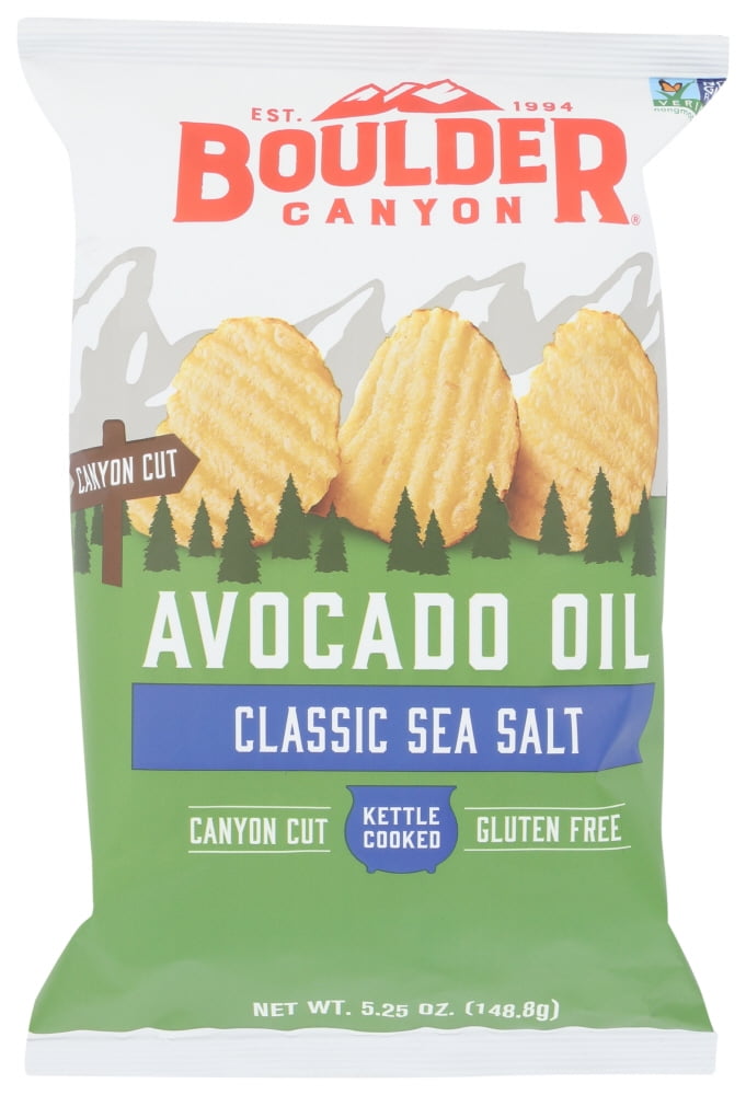 Boulder Canyon Avocado Oil Canyon Cut Potato Chips Sea Salt, 5.25 Oz