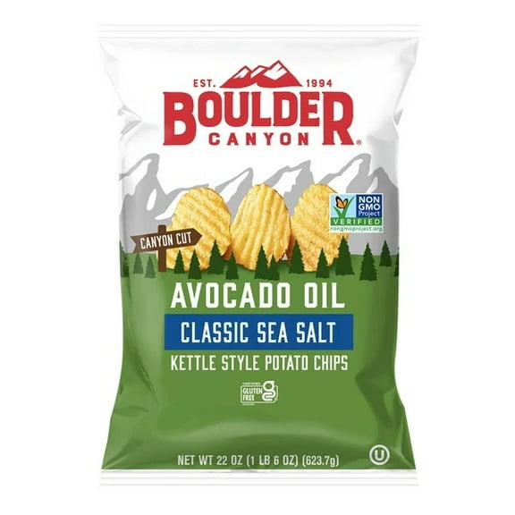 22 oz Boulder Canyon Avocado Oil Sea Salt Kettle  Chips