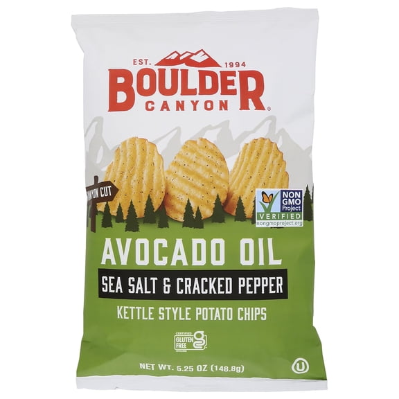 Boulder Canyon, Chips Potato Canyon Cut Avocado Oil Salt N Pepper, 5.25 Ounce