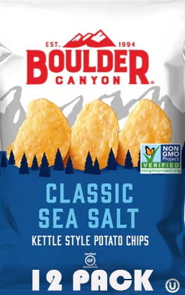 Boulder Canyon | Classic Sea Salt | Kettle Style Potato Chips| 1.5 Ounce | Pack of 12 Bundled by SUPERDEALS with Mystery Bonus Gift