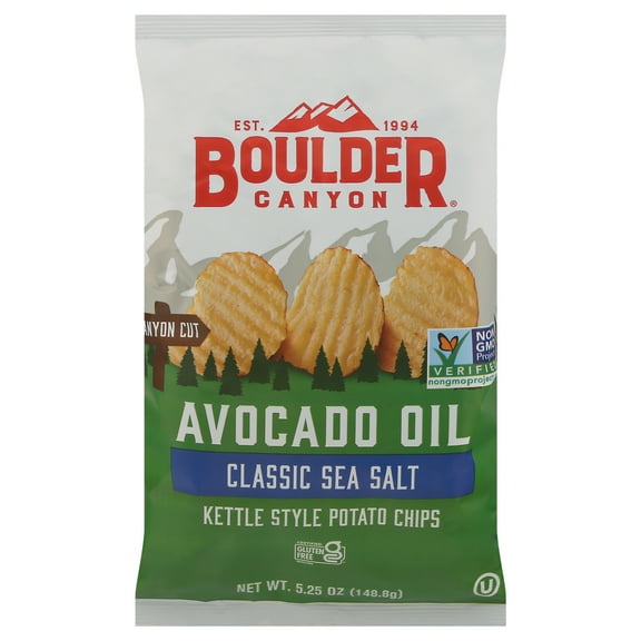 Boulder Canyon Cut Chips Avocado Sea Salt 5.25 oz (Pack Of 12)