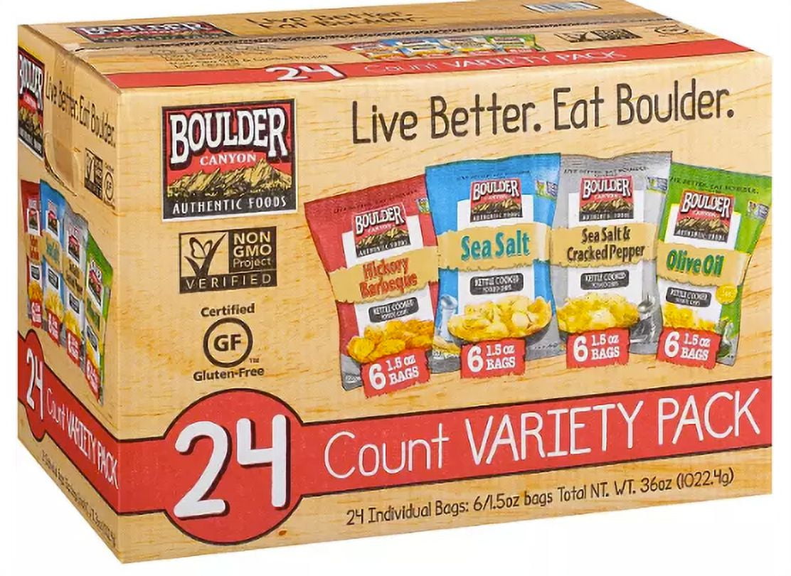 Boulder Canyon Kettle Cooked Potato Chips Variety Pack (1.5 oz., 24 ct.)
