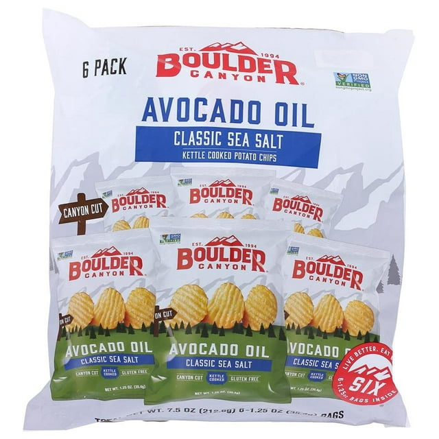 Boulder Canyon Kettle Style Potato Chips Avocado Oil Classic Sea Salt 7.5 oz