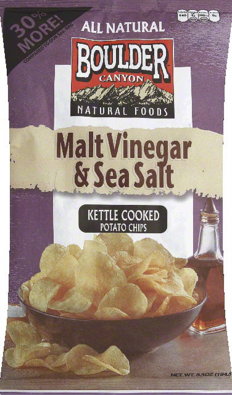Boulder Canyon Potato Chips, Kettle Cooked, Malt Vinegar & Sea Salt