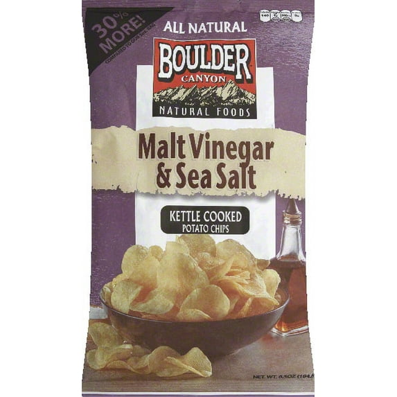 Boulder Canyon Potato Chips, Kettle Cooked, Malt Vinegar & Sea Salt