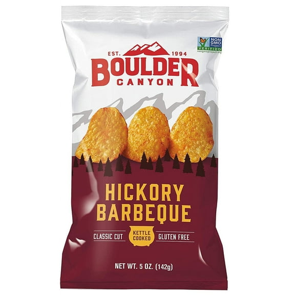 Boulder Canyon Potato Chips Kettle Style Hickory Barbeque 5 oz