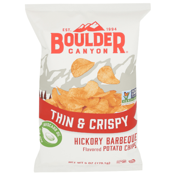 Boulder Canyon Thin Crispy Hickory Barbecue Potato Chips 6 Oz Pack