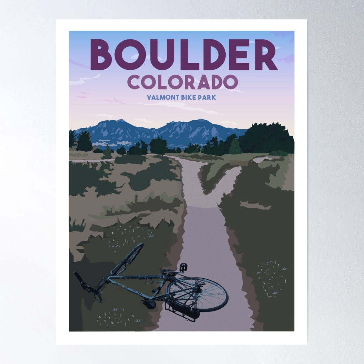 Boulder, Co - Valmont Bike Park Poster Wall Art, Modern Wall Decor For