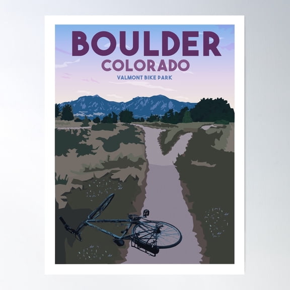Boulder, Co - Valmont Bike Park Poster Wall Art, Modern Wall Decor For Living Room Bedroom, 16x24 UNFRAMED