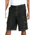 thumbnail image 1 of Boulder Creek By Kingsize Men's Big & Tall  12" Side Elastic Denim Cargo Shorts, 1 of 5