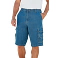 thumbnail image 1 of Boulder Creek By Kingsize Men's Big & Tall  12" Side Elastic Denim Cargo Shorts, 1 of 5
