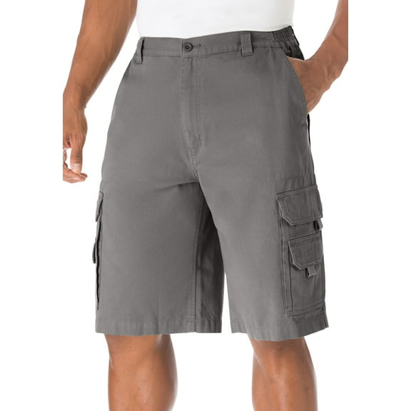 Boulder Creek By Kingsize Men's Big & Tall  12" Side Elastic Denim Cargo Shorts