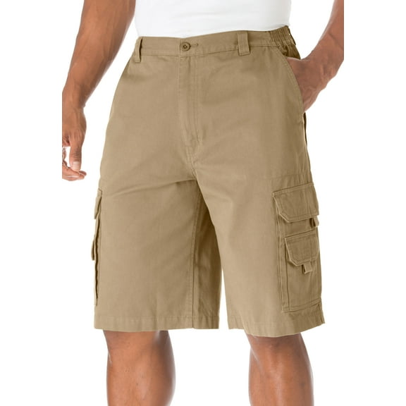 Boulder Creek By Kingsize Men's Big & Tall  12" Side Elastic Denim Cargo Shorts