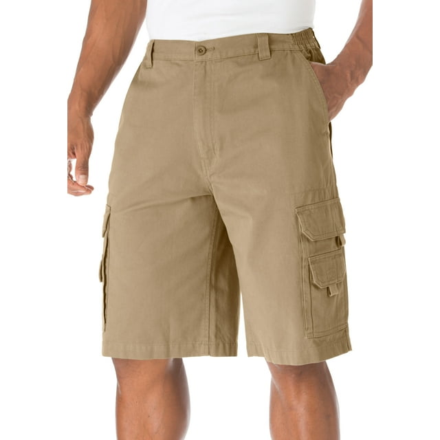 Boulder Creek By Kingsize Men's Big & Tall 12" Side Elastic Denim Cargo Shorts