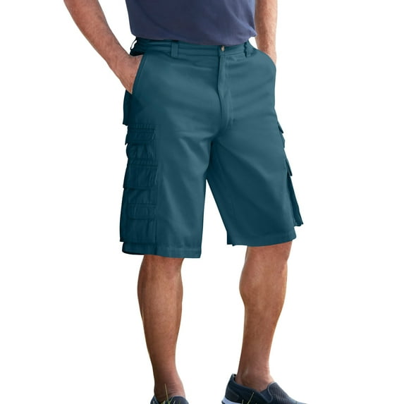 Boulder Creek By Kingsize Men's Big & Tall 12" Side-Elastic Stacked Cargo Pocket Shorts