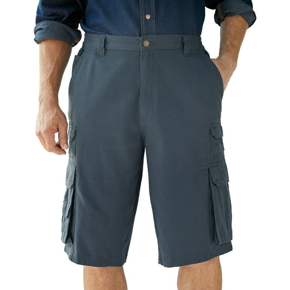 Boulder Creek By Kingsize Men's Big & Tall 12" Side-Elastic Stacked Cargo Pocket Shorts