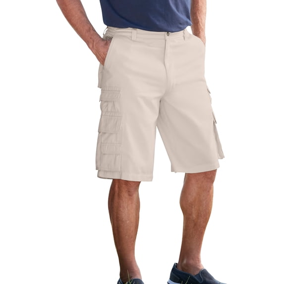 Boulder Creek By Kingsize Men's Big & Tall 12" Side-Elastic Stacked Cargo Pocket Shorts
