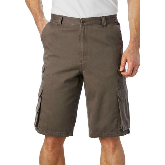 Boulder Creek By Kingsize Men's Big & Tall 12" Side-Elastic Stacked Cargo Pocket Shorts