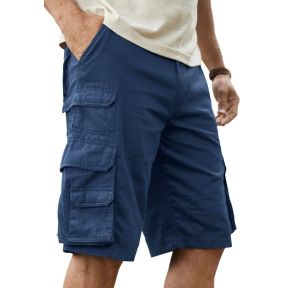 Boulder Creek By Kingsize Men's Big & Tall  12" Side-Elastic Stacked Cargo Pocket Shorts