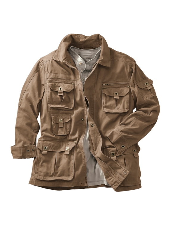 By Kingsize Men's Big & Tall 9 Pocket Twill Utility Jacket