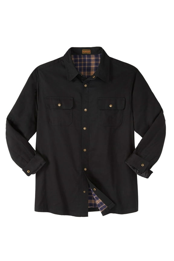 By Kingsize Men's Big & Tall Flannel-Lined Twill Shirt Jacket